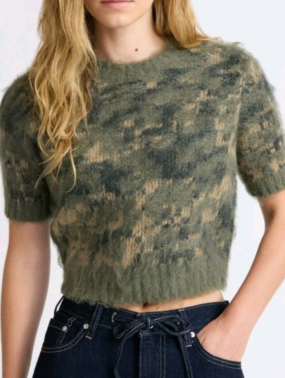 Scoop Women's and Women’s Plus Fluffy Sweater with Short Sleeves, Lightweight,
